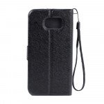 Wholesale Galaxy S6 Crystal Flip Leather Wallet Case with Strap (Crown Black)